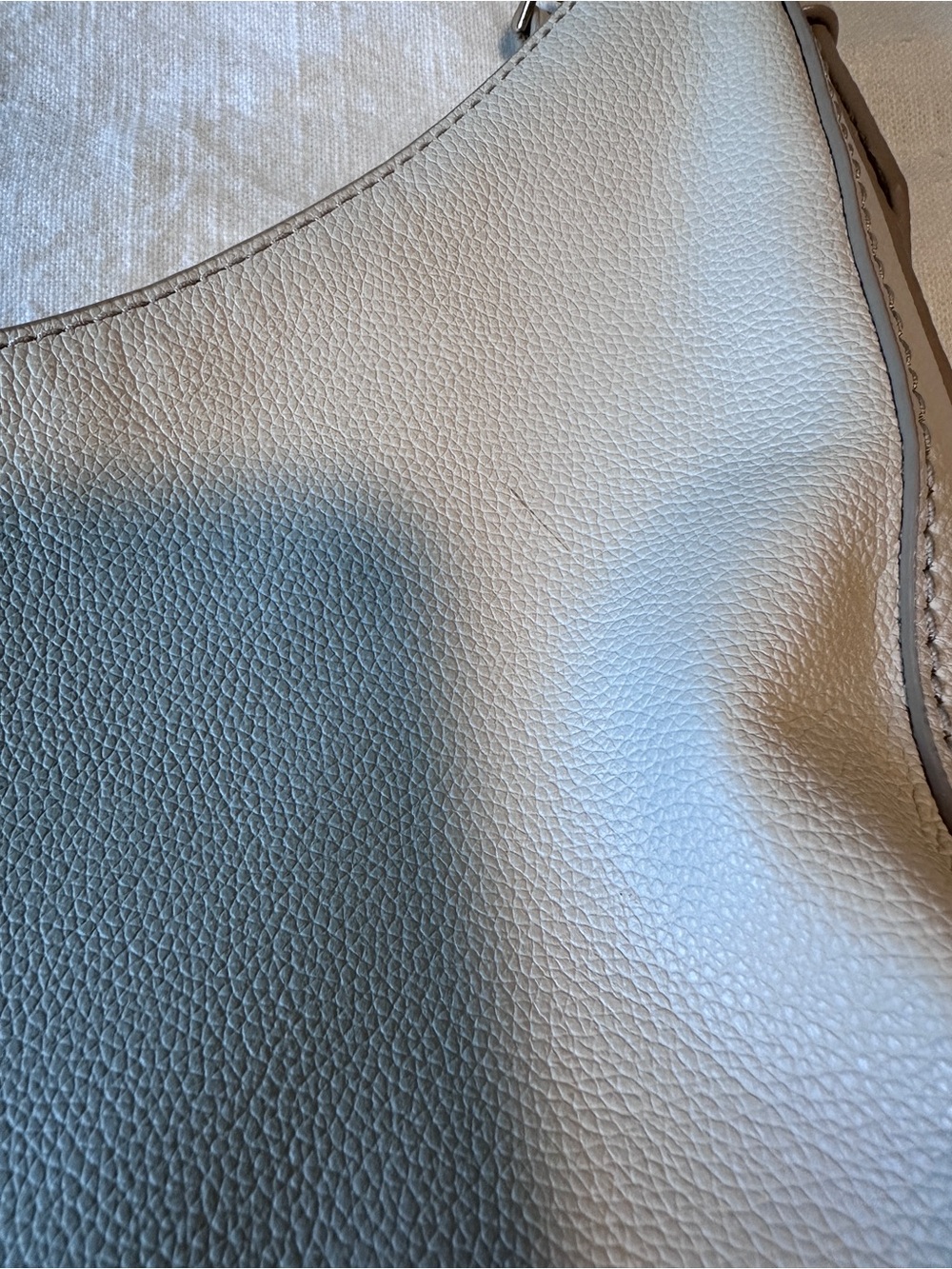 Fossil Cream Pebbled Leather Hobo Bag - Picture 4 of 7